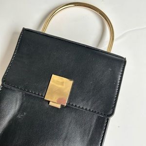 Fancy Faux leather black bag